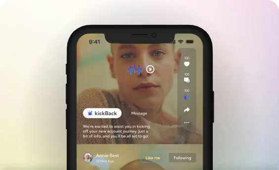 Photo post with a voice note playing over it